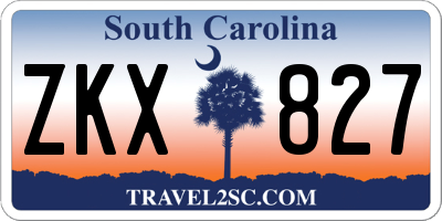 SC license plate ZKX827