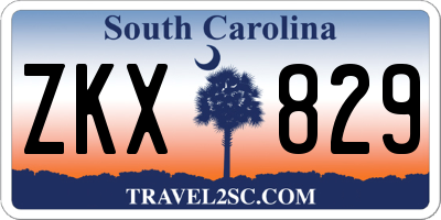SC license plate ZKX829