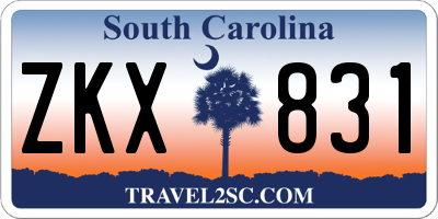 SC license plate ZKX831