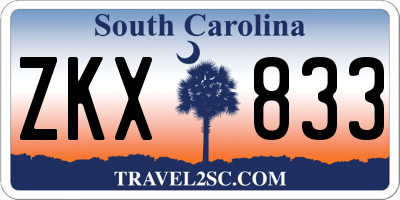 SC license plate ZKX833
