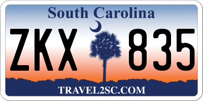 SC license plate ZKX835