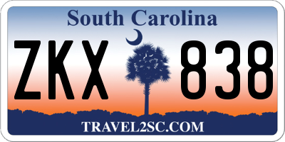 SC license plate ZKX838