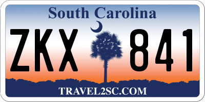 SC license plate ZKX841
