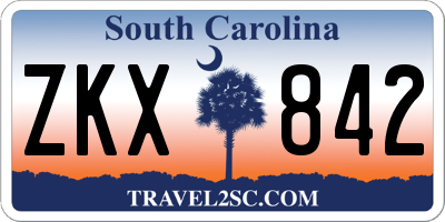 SC license plate ZKX842