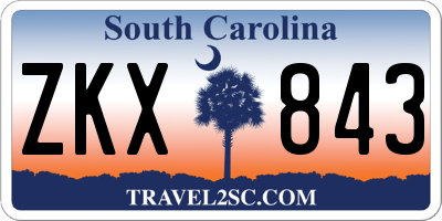 SC license plate ZKX843