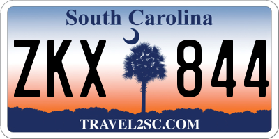 SC license plate ZKX844
