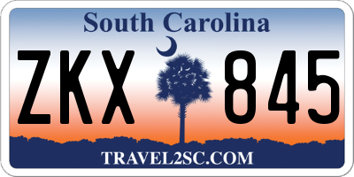 SC license plate ZKX845