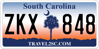 SC license plate ZKX848