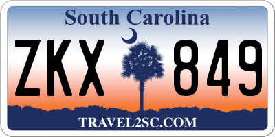SC license plate ZKX849