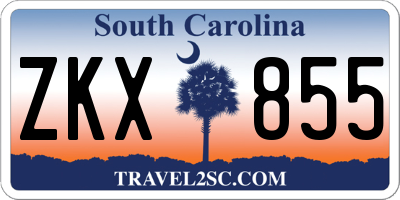 SC license plate ZKX855