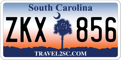SC license plate ZKX856