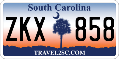 SC license plate ZKX858