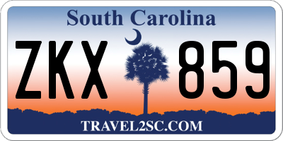 SC license plate ZKX859