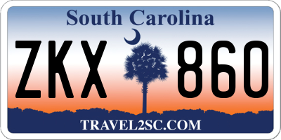 SC license plate ZKX860