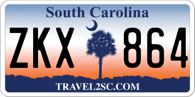 SC license plate ZKX864