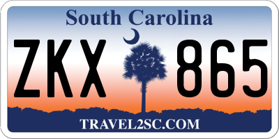 SC license plate ZKX865