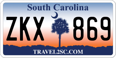 SC license plate ZKX869