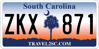 SC license plate ZKX871