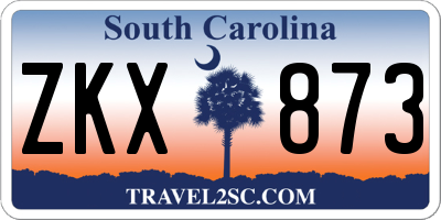 SC license plate ZKX873