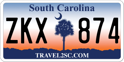 SC license plate ZKX874