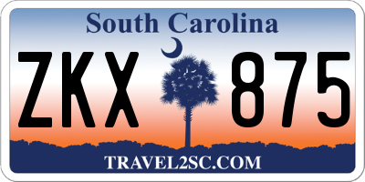 SC license plate ZKX875