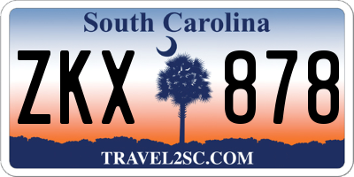 SC license plate ZKX878