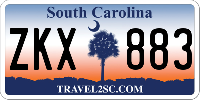 SC license plate ZKX883