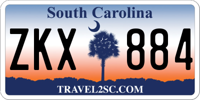 SC license plate ZKX884