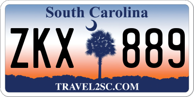 SC license plate ZKX889