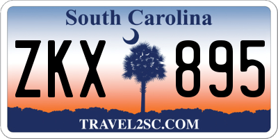 SC license plate ZKX895