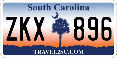 SC license plate ZKX896