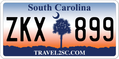 SC license plate ZKX899