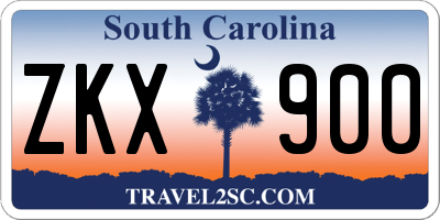 SC license plate ZKX900
