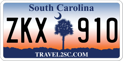 SC license plate ZKX910