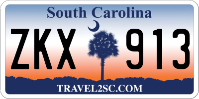 SC license plate ZKX913