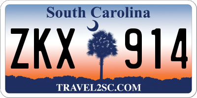 SC license plate ZKX914