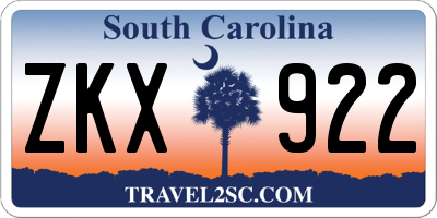 SC license plate ZKX922