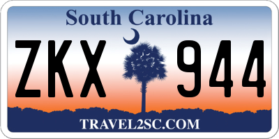 SC license plate ZKX944