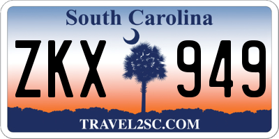 SC license plate ZKX949