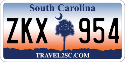 SC license plate ZKX954