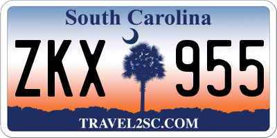 SC license plate ZKX955