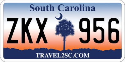 SC license plate ZKX956