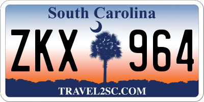 SC license plate ZKX964