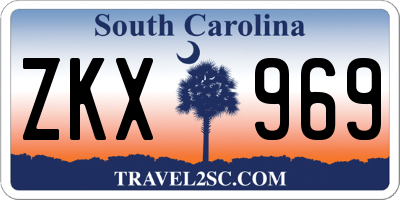 SC license plate ZKX969