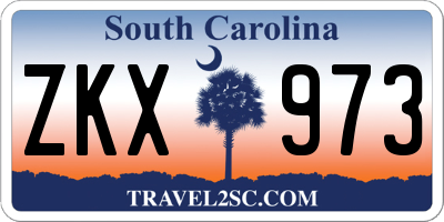 SC license plate ZKX973