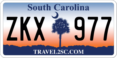 SC license plate ZKX977