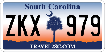 SC license plate ZKX979