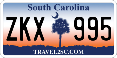 SC license plate ZKX995