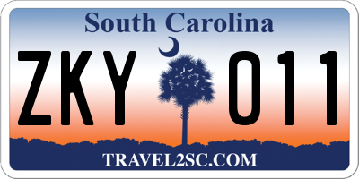 SC license plate ZKY011