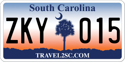 SC license plate ZKY015